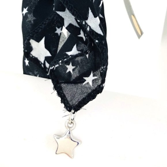 Patriotic Scarf Bracelet - Stars with Silver Charm - Picture 2 of 5